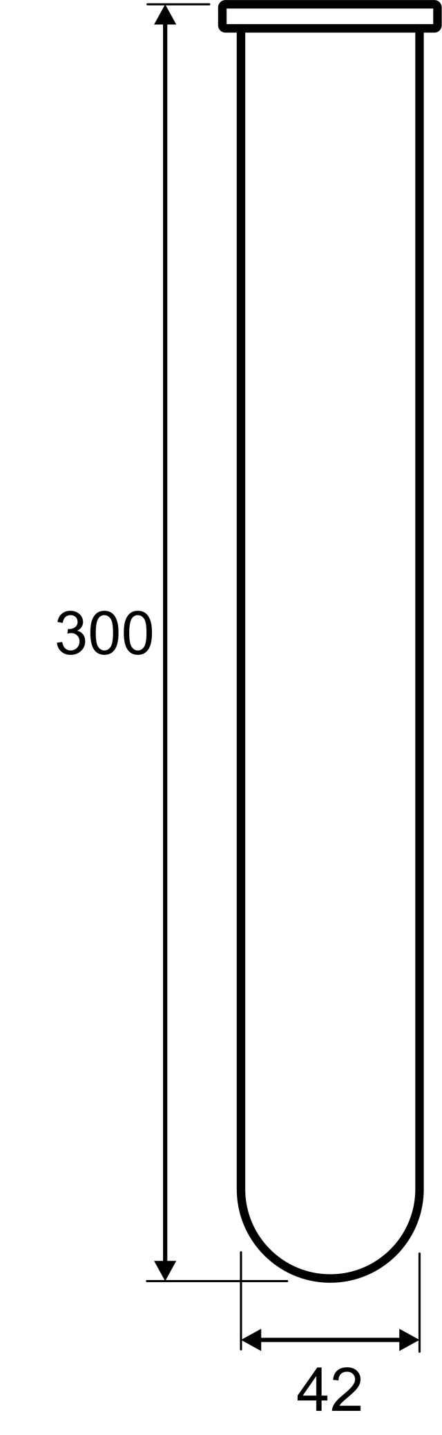 Polttoputki KTG, 250/300 ml, 10 kpl/pkt L 300mm, Ø 42 mm