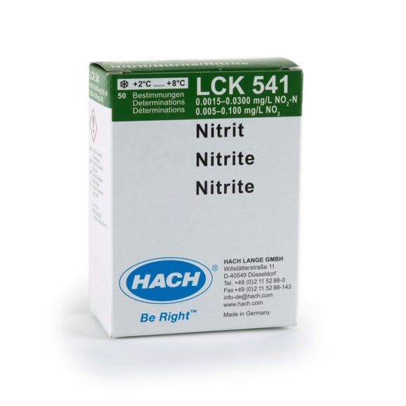 Nitriitti 0.005-0.1 mg/l, 50 kpl/pkt 50 mm sis. LZP341, riittää 25 analyysiin, ei UN