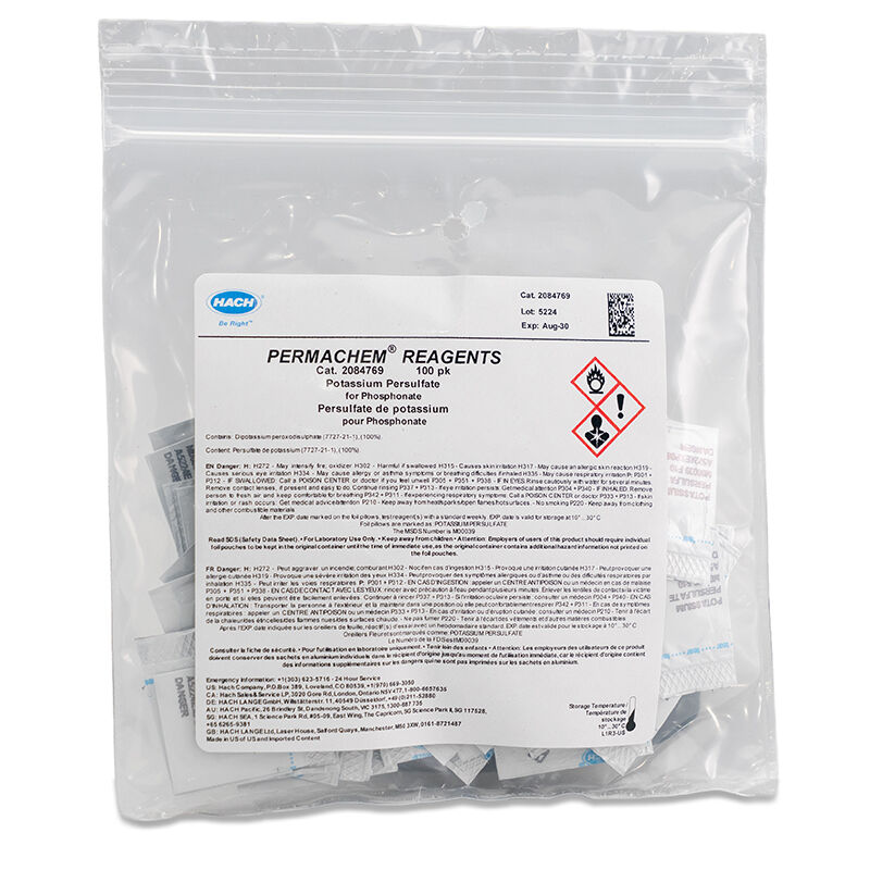 Kaliumpersulfaatti-reagenssi, PP, 100 kpl/pkt UN1492 5.1,III