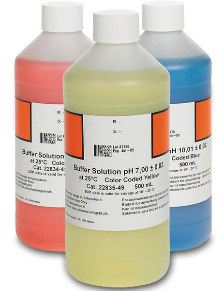 Puskuriliuos pH 4.01, 500 ml punainen