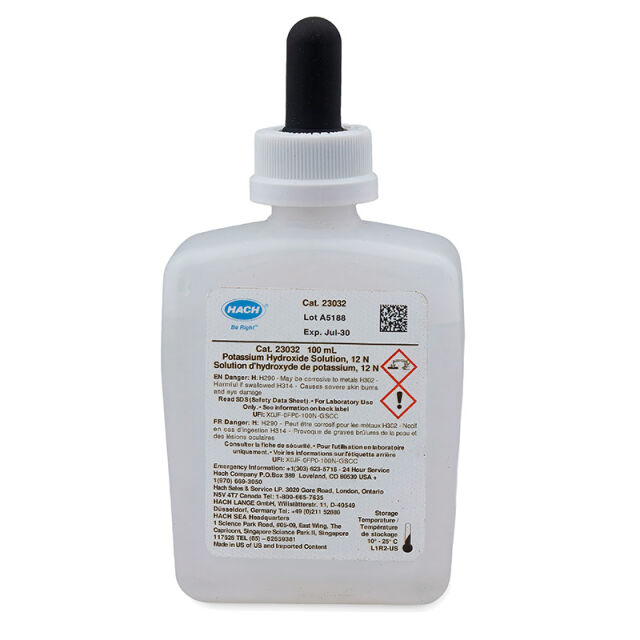 Kaliumhydroksidi 12N, 100 ml MDB UN1814 8.II